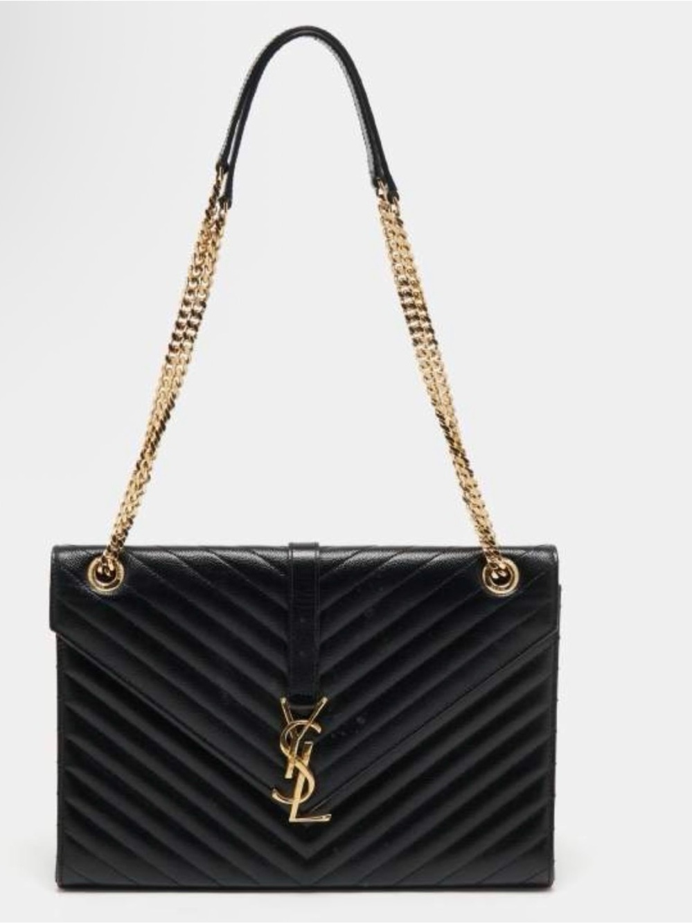 YSL, SAINT LAURENT ENVELOPE LARGE BAG IN MATELASSÉ LEATHER